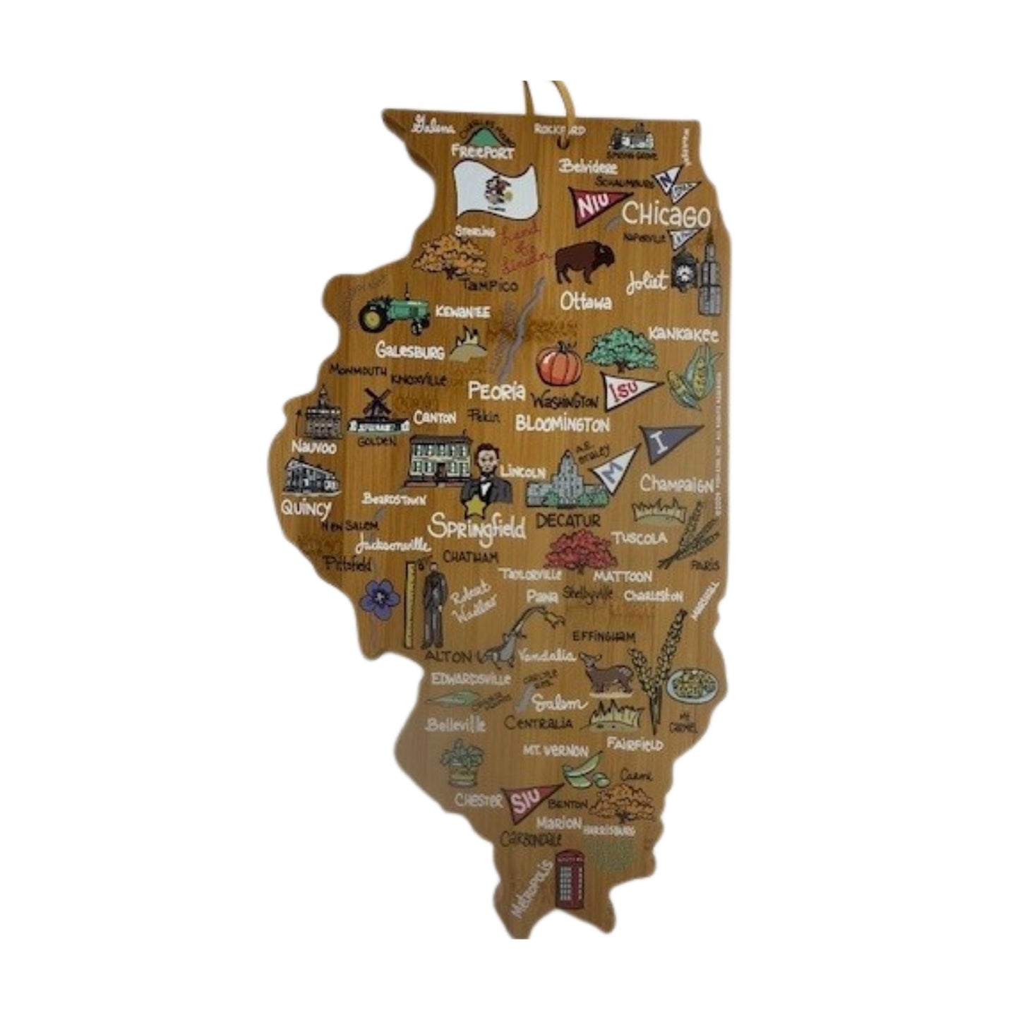 Illinois Fish Kiss Cutting Board